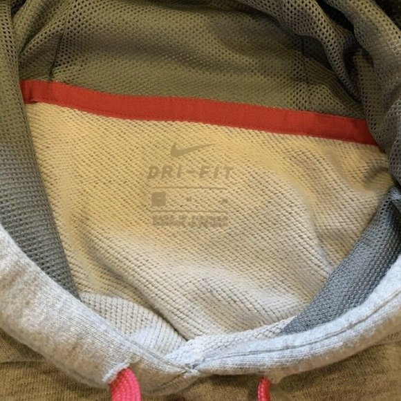 Nike Dri-Fit Womens Size Medium Fleece Athletic Pullover Hoodie Sweatshirt Gray - Picture 5 of 6